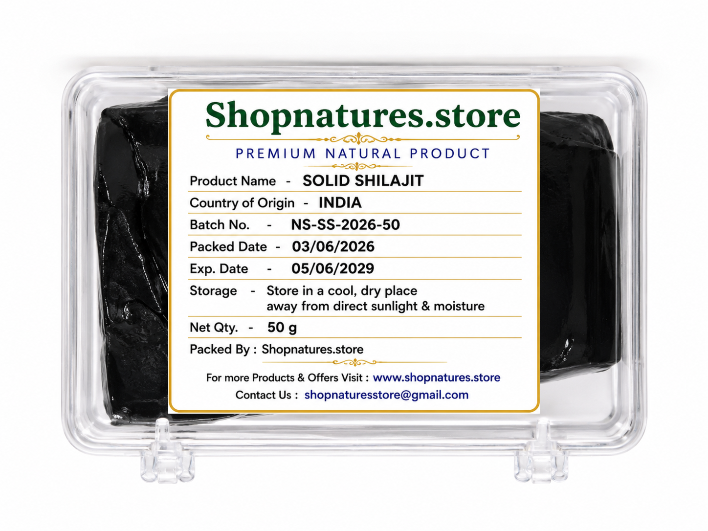 Solid Shilajit Powerful & Hard Shilajeet – Pure & Premium – Lab Certified